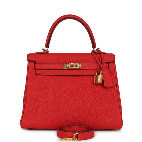 Hermes Kelly Retourne 25 Rouge De Coeur Togo Gold Hardware