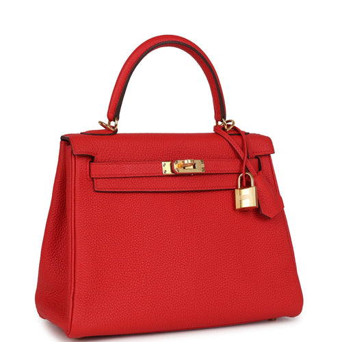 Hermes Kelly Retourne 25 Rouge De Coeur Togo Gold Hardware