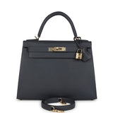 Hermes Kelly Sellier 28 Ardoise Epsom Permabrass Hardware