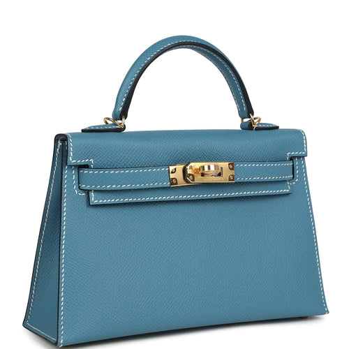 RESERVED FOR JL Hermes Kelly Sellier 20 Blue Jean Epsom Gold Hardware