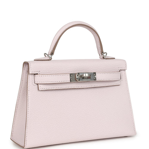 Hermes Kelly Sellier 20 Mauve Pale Chevre Palladium Hardware