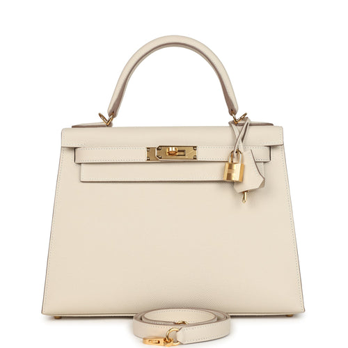 Hermes Kelly Sellier 28 Craie Epsom Gold Hardware