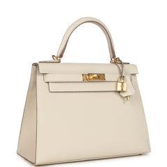 Hermes Kelly Sellier 28 Craie Epsom Gold Hardware