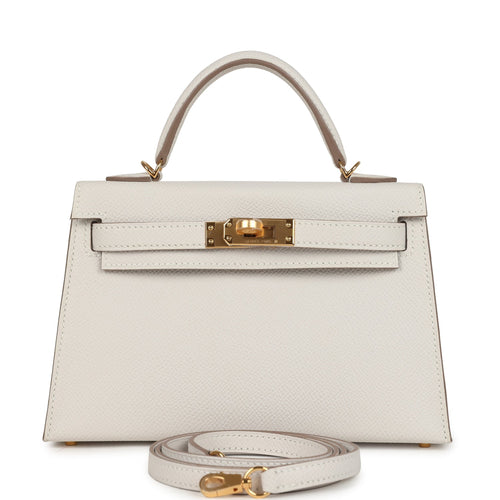 Hermes Kelly Sellier 20 Gris Pale Epsom Gold Hardware