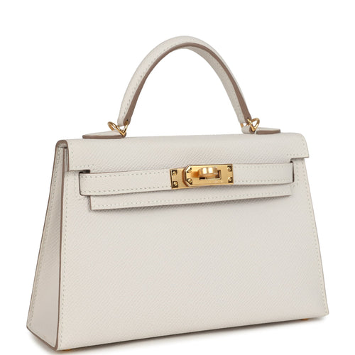 Hermes Kelly Sellier 20 Gris Pale Epsom Gold Hardware