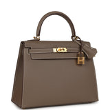 Hermes Kelly Sellier 25 Etoupe Epsom Gold Hardware