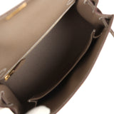 Hermes Kelly Sellier 25 Etoupe Epsom Gold Hardware