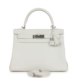 Hermes Kelly Retourne 28 White Clemence Palladium Hardware - Thumbnail View 1