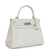 Hermes Kelly Retourne 28 White Clemence Palladium Hardware - Thumbnail View 2