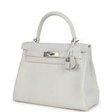 Hermes Kelly Retourne 28 White Clemence Palladium Hardware - Thumbnail View 5