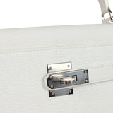 Hermes Kelly Retourne 28 White Clemence Palladium Hardware - Thumbnail View 7