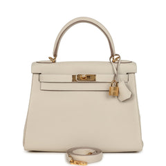 Hermes Kelly Retourne 28 Craie Togo Gold Hardware