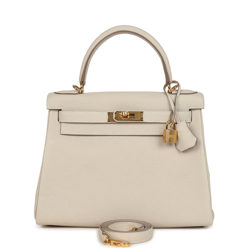 Hermes Kelly Retourne 28 Craie Togo Gold Hardware