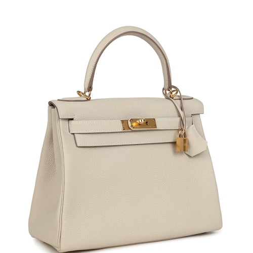 Hermes Kelly Retourne 28 Craie Togo Gold Hardware