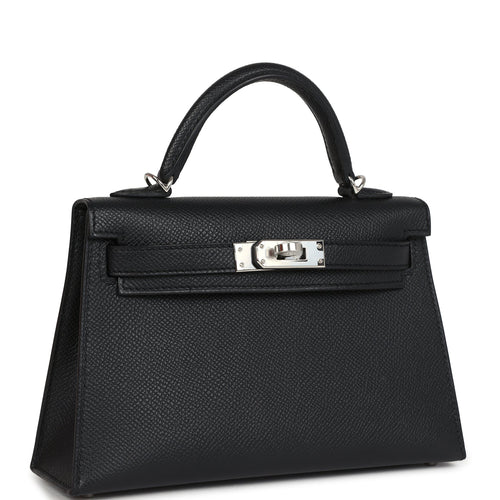 Hermes Kelly Sellier 20 Black Epsom Palladium Hardware