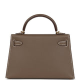 Hermes Kelly Sellier 20 Etoupe Epsom Gold Hardware