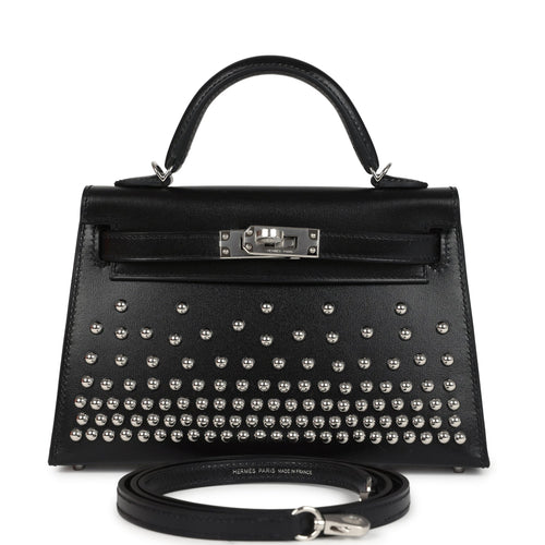 Hermes Kelly Sellier 20 Clouté Black Box Palladium Hardware