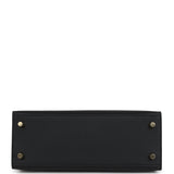 Hermes Kelly Sellier 25 Black Epsom Gold Hardware