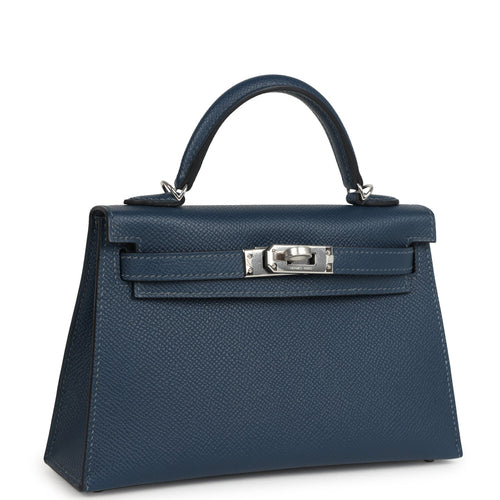 Hermes Kelly Sellier 20 Bleu de Prusse Epsom Palladium Hardware