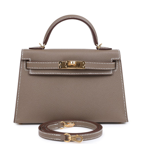 Hermes Kelly Sellier 20 Etoupe Epsom Gold Hardware