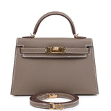 Hermes Kelly Sellier 20 Etoupe Epsom Gold Hardware