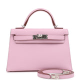 Hermes Kelly Sellier 20 Mauve Sylvestre Epsom Palladium Hardware