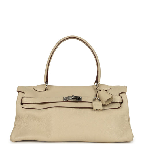 Vintage Hermes Shoulder Kelly 42 JPG Parchemin Clemence Palladium Hardware
