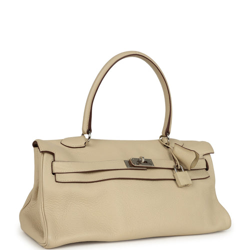 Vintage Hermes Shoulder Kelly 42 JPG Parchemin Clemence Palladium Hardware