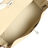 Vintage Hermes Shoulder Kelly 42 JPG Parchemin Clemence Palladium Hardware