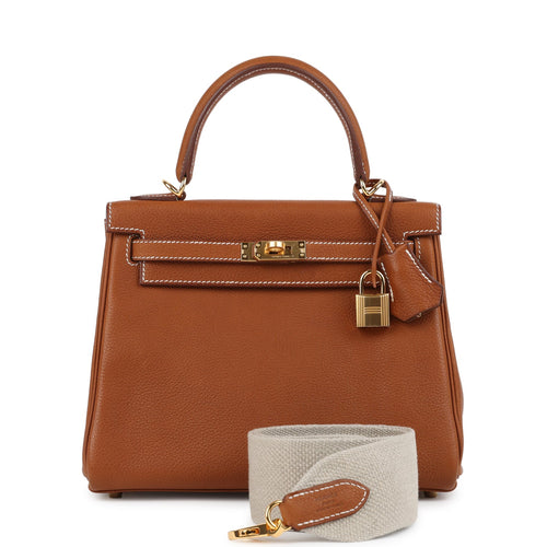 Hermes Kelly Retourne 25 Fauve Barenia Faubourg Gold Hardware