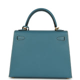 Hermes Kelly Sellier 25 Blue Jean Epsom Gold Hardware