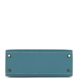 Hermes Kelly Sellier 25 Blue Jean Epsom Gold Hardware
