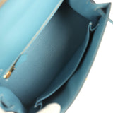 Hermes Kelly Sellier 25 Blue Jean Epsom Gold Hardware