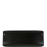 Vintage Hermes Kelly Sellier 32 Black Box Gold Hardware