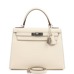 Hermes Kelly Sellier 28 Sellier Nata Verso Epsom Palladium Hardware