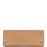 Hermes Kelly Sellier 25 Chai Ostrich Gold Hardware - Thumbnail View 6