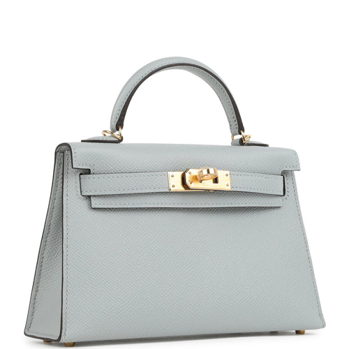 Hermes Kelly Sellier 20 Bleu Glacier Epsom Gold Hardware