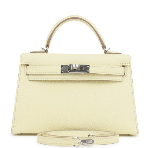 Hermes Kelly Sellier 20 Jaune Milton Epsom Palladium Hardware