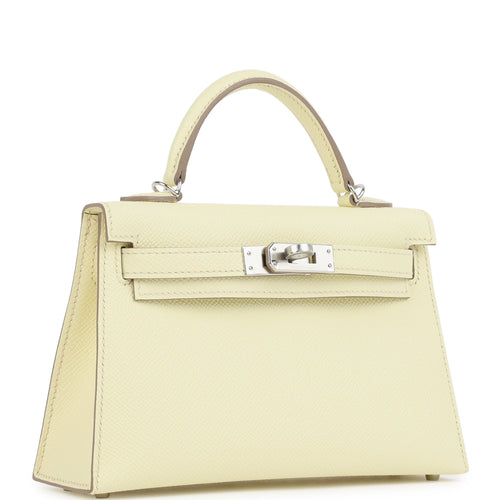 Hermes Kelly Sellier 20 Jaune Milton Epsom Palladium Hardware