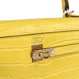 Hermes Kelly Retourne 25 Mimosa Matte Alligator Permabrass Hardware