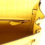 Hermes Kelly Retourne 25 Mimosa Matte Alligator Permabrass Hardware