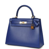 Hermes Kelly Sellier 28 Bleu Electric Tadelakt Gold Hardware