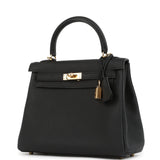 Hermes Kelly Retourne 25 Black Togo Gold Hardware
