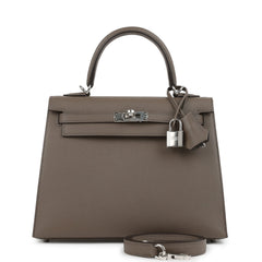 Hermes Kelly Sellier 25 Etain Epsom Palladium Hardware