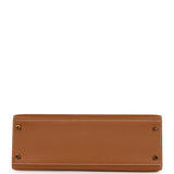 Pre-owned Hermes Kelly Sellier 32 Gold Epsom Gold Hardware