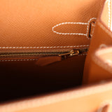 Pre-owned Hermes Kelly Sellier 32 Gold Epsom Gold Hardware