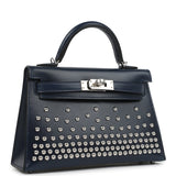 Hermes Kelly Sellier 20 Clouté Bleu Abysse Box Palladium Hardware - Thumbnail View 2