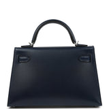Hermes Kelly Sellier 20 Clouté Bleu Abysse Box Palladium Hardware - Thumbnail View 4