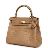Hermes Kelly Retourne 25 Chai Matte Alligator Gold Hardware