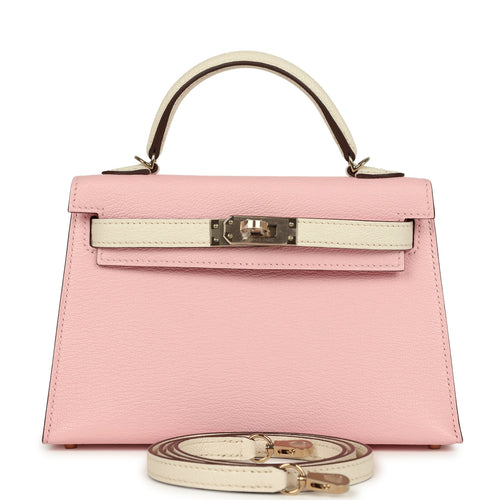 Hermes Special Order (HSS) Kelly Sellier 20 Rose Sakura and Nata Chevre Mysore Permabrass Hardware